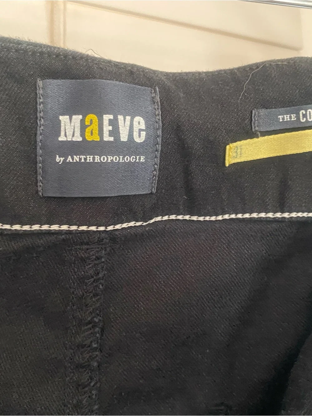 Anthropologie Black Straight-Leg linen Maeve pants - Picture 2 of 3